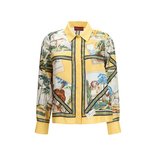 Gucci Bicolor Silk Pattern Shirt - VAZLUXE.COM
