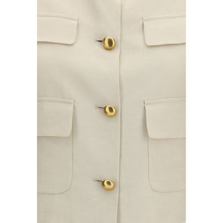 P.A.R.O.S.H. Beige Wool Sleveless Jacket - VAZLUXE.COM
