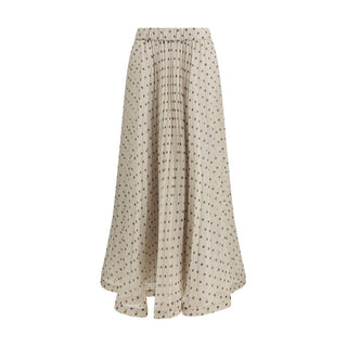 P.A.R.O.S.H. Beige Polyester Long Skirt - VAZLUXE.COM