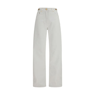 Versace White Cotton Straight-Leg Jeans - VAZLUXE.COM
