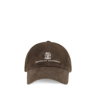 Brunello Cucinelli Brown Calf Leather Bos Taurus Cap (Baseball Hat) - VAZLUXE.COM
