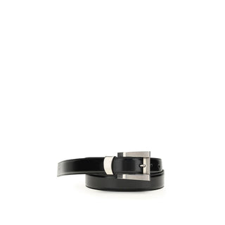 Versace Black Calf Leather Bos Taurus Regular Belt - VAZLUXE.COM