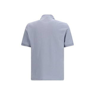 Brunello Cucinelli Blue Cotton Polo Shirt - VAZLUXE.COM