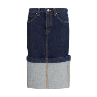 Khaite Blue Denim Skirt - VAZLUXE.COM