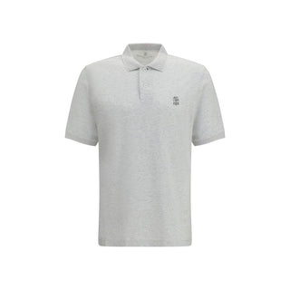 Brunello Cucinelli Gray Cotton Polo Shirt - VAZLUXE.COM