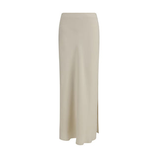 Brunello Cucinelli Beige Viscose Long Skirt - VAZLUXE.COM