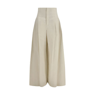 Brunello Cucinelli Beige Cotton Pants - VAZLUXE.COM