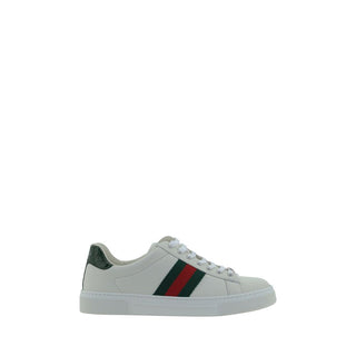 Gucci White Calf Leather Bos Taurus Low Top Sneakers - VAZLUXE.COM