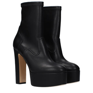 Casadei Black Leather Ankle Boots