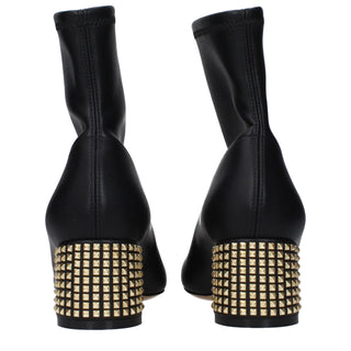 Casadei Black Leather Ankle Boots