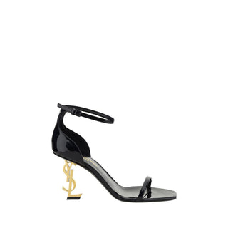 Saint Laurent Black Calf Leather Bos Taurus Stiletto Heel Sandals - VAZLUXE.COM