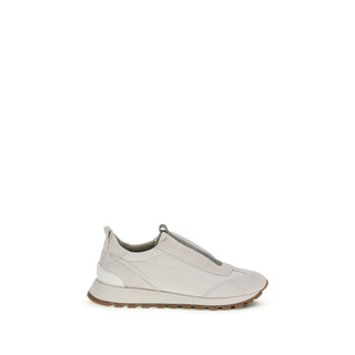 Brunello Cucinelli Gray Cotton Athletic Sneakers - VAZLUXE.COM