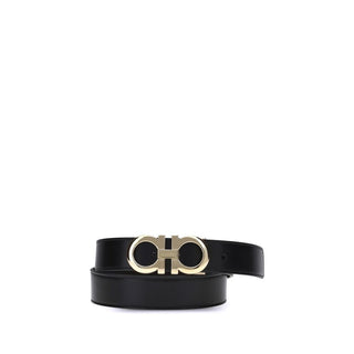 Ferragamo Black Calf Leather Bos Taurus Regular Belt - VAZLUXE.COM