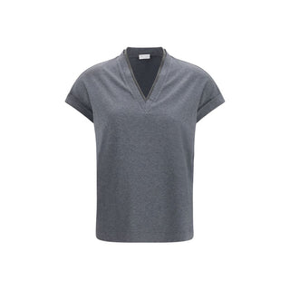 Brunello Cucinelli Gray Cotton T-Shirt