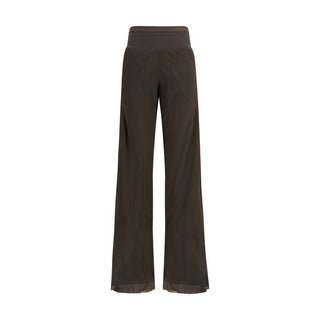 Rick Owens Brown Silk Casual Pants