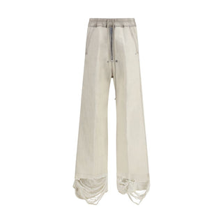 Rick Owens White Cotton Casual Pants