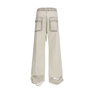 Rick Owens White Cotton Casual Pants