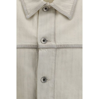 Rick Owens White Cotton Denim Jacket
