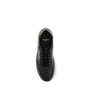 Saint Laurent Black Calf Leather Bos Taurus Low Top Sneakers