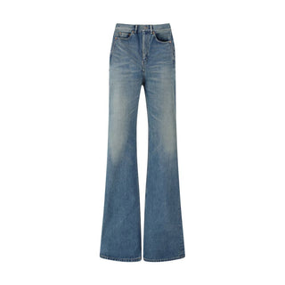 Saint Laurent Blue Cotton Flared Jeans