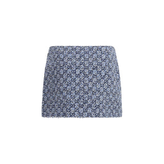Gucci Blue Cotton Mini Skirt