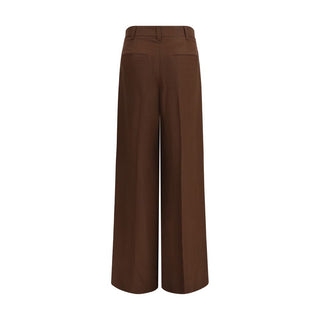 Brunello Cucinelli Brown Viscose Casual Pants