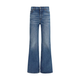 Chloé Blue Cotton Flared Jeans