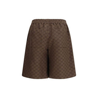 Gucci Brown Linen Bermuda Shorts