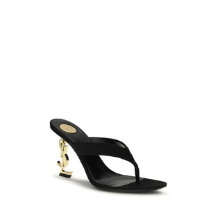 Saint Laurent Black Silk Sandals