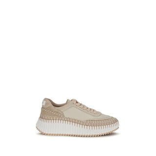 Chloé Beige Calf Leather Bos Taurus Chunky Sneakers