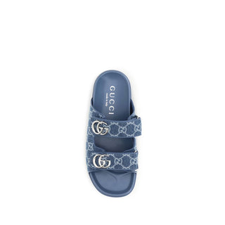 Gucci Blue Cotton Sandals
