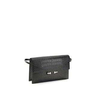 Tom Ford Black Calf Leather Bos Taurus Shoulder Bag