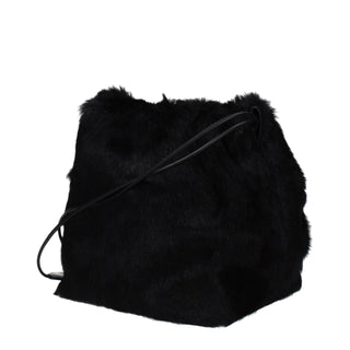 Jil Sander Black Fur Shoulder Bag