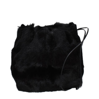 Jil Sander Black Fur Shoulder Bag