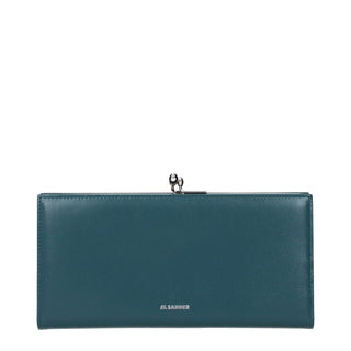Jil Sander Blue Leather Wallet