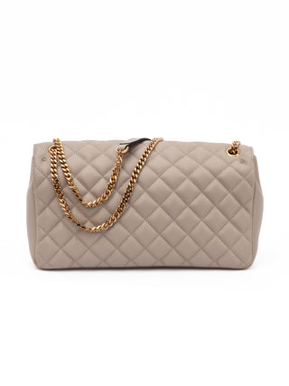 Versace Taupe Quilted Leather Shoulder Strap Bag