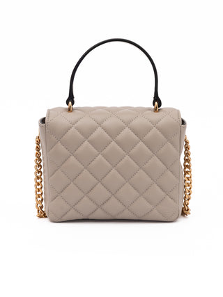 Versace Taupe Quilted Leather Handbag