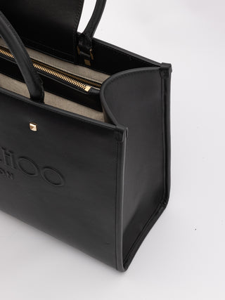 Jimmy Choo Black Avenue S Tote Leather Handbag
