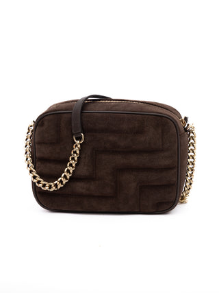 Jimmy Choo Brown Suede Avenue Camera Crossbody Bag