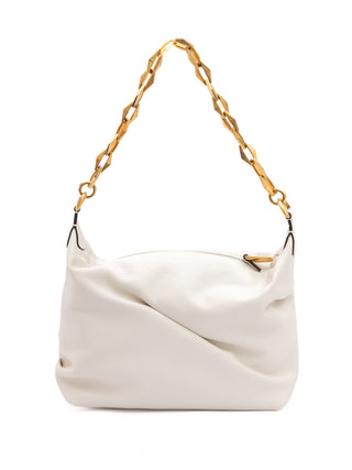 Jimmy Choo White Diamond Hobo Leather Shoulder Bag