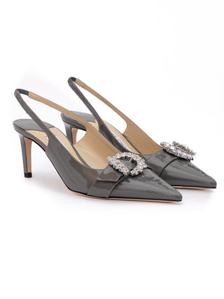 Jimmy Choo Storm Grey Patent Leather Chery SB 65 Pumps