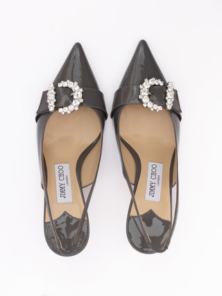 Jimmy Choo Storm Grey Patent Leather Chery SB 65 Pumps