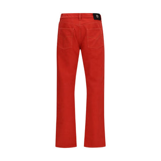 Versace Multicolor Cotton Straight-Leg Jeans