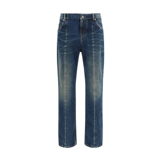 Versace Blue Cotton Straight-Leg Jeans