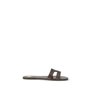 Saint Laurent Brown Calf Leather Bos Taurus Sandals
