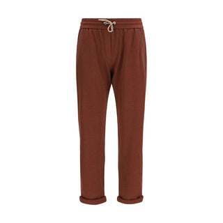Brunello Cucinelli Bordeaux Cotton Casual Pants