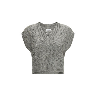 Brunello Cucinelli Bicolor Silk Sweatshirt
