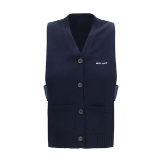 Miu Miu Blue Cashmere Sleeveles Sweater