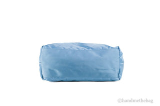 Versace Portuna Medusa Medium Cornflower Blue Nylon Leather Tote Bag Purse