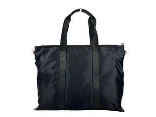 Versace Black Nylon Fabric La Medusa Shoulder Tote Bag